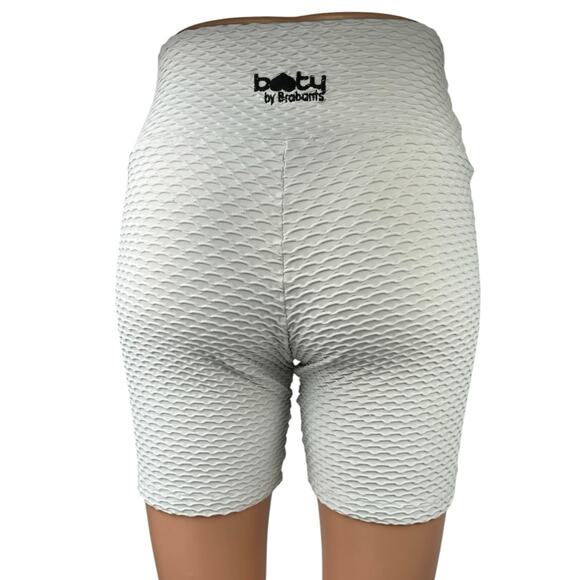 Booty by Brabants White Croco Skin High Waist Athletic Biker Running Shorts Sz S - Picture 3 of 4